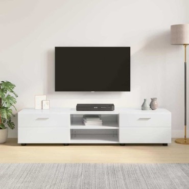 vidaXL Ξύλινο Ντουλάπι 150x39x30cm Υψηλής γυαλάδας λευκό