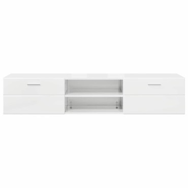 vidaXL Ξύλινο Ντουλάπι 150x39x30cm Υψηλής γυαλάδας λευκό