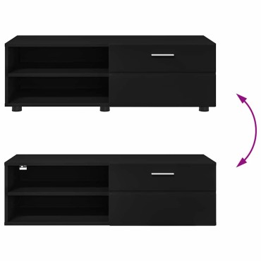 vidaXL Ξύλινο Ντουλάπι 100,5x39x30cm Μαύρο Επεξεργασμένο Ξύλο