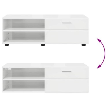 vidaXL Ξύλινο Ντουλάπι 100,5x39x30cm Υψηλής γυαλάδας λευκό