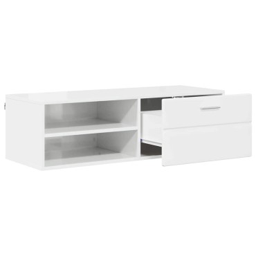 vidaXL Ξύλινο Ντουλάπι 100,5x39x30cm Υψηλής γυαλάδας λευκό