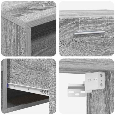 vidaXL Ξύλινο Ντουλάπι 100,5x39x30cm Γκρίζο Σονομα