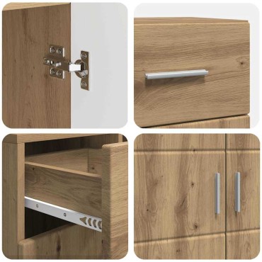 vidaXL Ξύλινο Ντουλάπι Artisan Oak Επεξεργασμένο Ξύλο