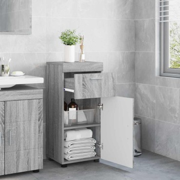 vidaXL Σετ Ντουλαπιών Μπάνιου TULUM Γκρίζο Σονομα 37x31,5x82 εκ