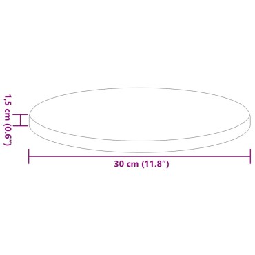 vidaXL Καπάκι τραπεζιού 30x1,5cm Γύρος Επεξεργασμένο Ξύλο