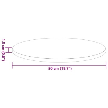 vidaXL Καπάκι τραπεζιού 50x1,5cm Γύρος Επεξεργασμένο Ξύλο