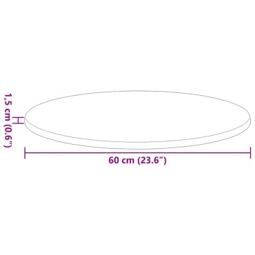 vidaXL Καπάκι τραπεζιού 60x1,5cm Γύρος Επεξεργασμένο Ξύλο