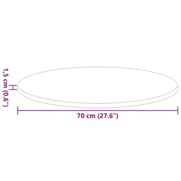vidaXL Καπάκι τραπεζιού 70x1,5cm Γύρος Επεξεργασμένο Ξύλο