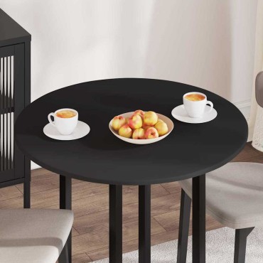 vidaXL Καπάκι τραπεζιού 80x1,5cm Γύρος Επεξεργασμένο Ξύλο Μαύρο