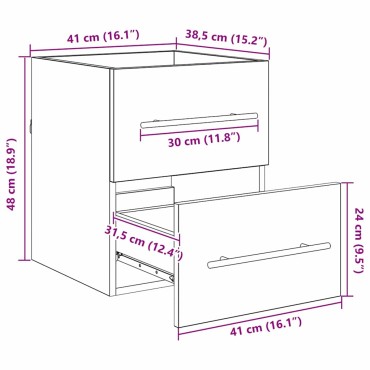 vidaXL Ντουλάπι νιπτήρα Artisan Oak 38,5x41x48 εκ 1 τεμ.