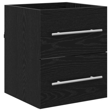 vidaXL Ντουλάπι νιπτήρα Μαύρη Οξυά 38,5x41x48 εκ 1 τεμ.