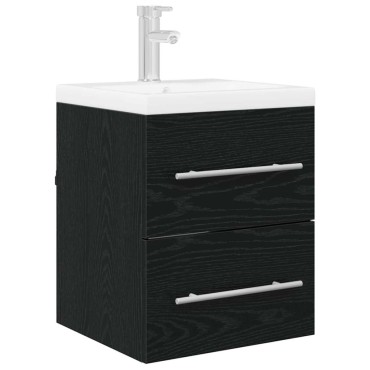 vidaXL Ντουλάπι νιπτήρα Μαύρη Οξυά 38,5x41x48 εκ 1 τεμ.
