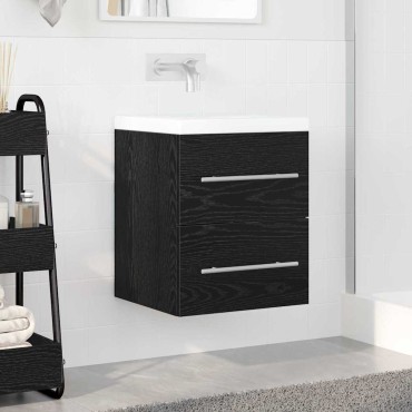 vidaXL Ντουλάπι νιπτήρα Μαύρη Οξυά 38,5x41x48 εκ 1 τεμ.