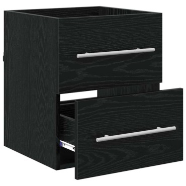 vidaXL Ντουλάπι νιπτήρα Μαύρη Οξυά 38,5x41x48 εκ 1 τεμ.