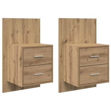 vidaXL Τοίχου κομοδίνο 2 τεμ. Artisan Oak 48,5x32,5x80 εκ