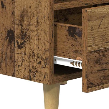 vidaXL Ντουλάπι κρεβατιού Παλιό ξύλο 40x35x47.5cm 1 τεμ.