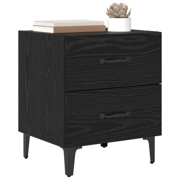 vidaXL Ντουλάπι κρεβατιού Μαύρη Οξυά 40x35x47,5 εκ 1 τεμ.