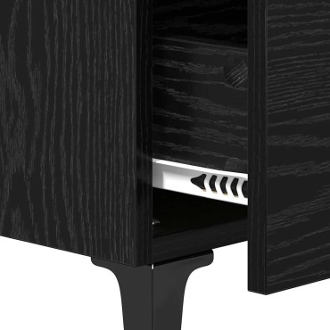 vidaXL Ντουλάπι κρεβατιού Μαύρη Οξυά 40x35x47,5 εκ 1 τεμ.