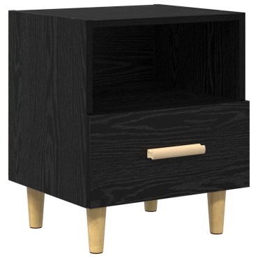 vidaXL Κομοδίνο Μαύρη Οξυά 40x35x47cm Επεξεργασμένο Ξύλο 1 τεμ.