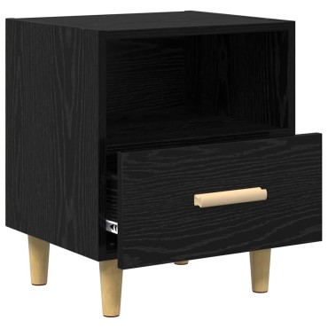 vidaXL Κομοδίνο Μαύρη Οξυά 40x35x47cm Επεξεργασμένο Ξύλο 1 τεμ.