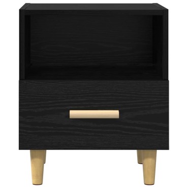 vidaXL Κομοδίνο Μαύρη Οξυά 40x35x47cm Επεξεργασμένο Ξύλο 1 τεμ.