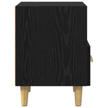 vidaXL Κομοδίνο Μαύρη Οξυά 40x35x47cm Επεξεργασμένο Ξύλο 1 τεμ.