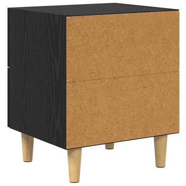 vidaXL Κομοδίνο Μαύρη Οξυά 40x35x47cm Επεξεργασμένο Ξύλο 1 τεμ.