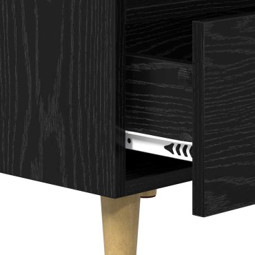 vidaXL Κομοδίνο Μαύρη Οξυά 40x35x47cm Επεξεργασμένο Ξύλο 1 τεμ.