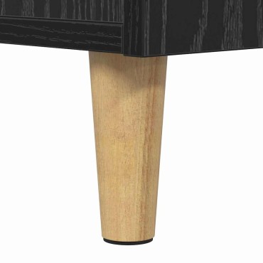 vidaXL Κομοδίνο Μαύρη Οξυά 40x35x47cm Επεξεργασμένο Ξύλο 1 τεμ.