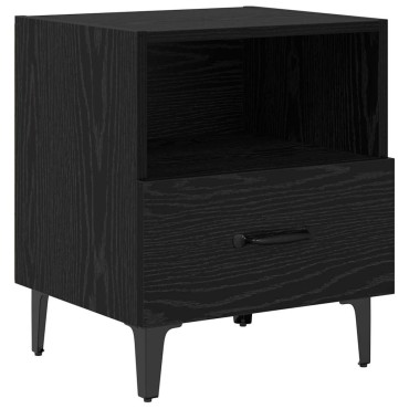 vidaXL Κομοδίνο Μαύρη Οξυά 40x35x47,5cm Επεξεργασμένο Ξύλο 1 τεμ.