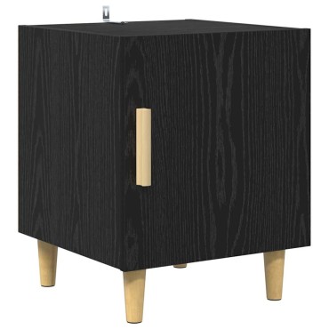 vidaXL Κομοδίνο Μαύρη Οξυά 40x40x50cm Επεξεργασμένο Ξύλο 1 τεμ.