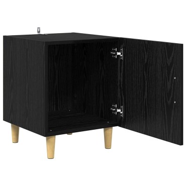 vidaXL Κομοδίνο Μαύρη Οξυά 40x40x50cm Επεξεργασμένο Ξύλο 1 τεμ.