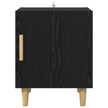 vidaXL Κομοδίνο Μαύρη Οξυά 40x40x50cm Επεξεργασμένο Ξύλο 1 τεμ.