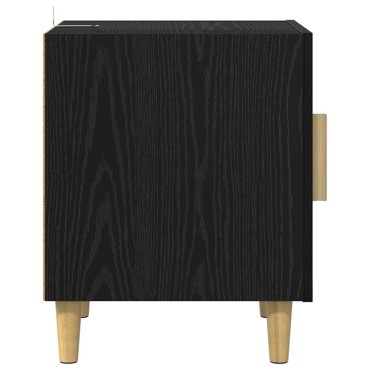 vidaXL Κομοδίνο Μαύρη Οξυά 40x40x50cm Επεξεργασμένο Ξύλο 1 τεμ.