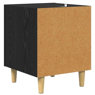 vidaXL Κομοδίνο Μαύρη Οξυά 40x40x50cm Επεξεργασμένο Ξύλο 1 τεμ.