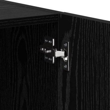 vidaXL Κομοδίνο Μαύρη Οξυά 40x40x50cm Επεξεργασμένο Ξύλο 1 τεμ.