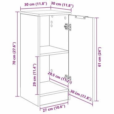 vidaXL Πλαϊνό γραφείο Παλιό ξύλο 30x30x70cm Επεξεργασμένο Ξύλο 1 τεμ.