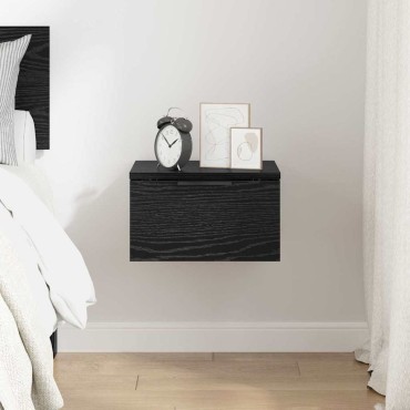 vidaXL Κομοδίνο Μαύρη Οξυά 34x30x20cm Επεξεργασμένο Ξύλο 1 τεμ.