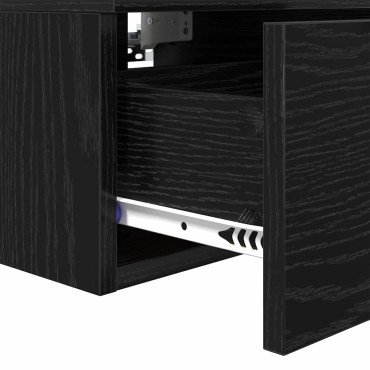 vidaXL Κομοδίνο Μαύρη Οξυά 34x30x20cm Επεξεργασμένο Ξύλο 1 τεμ.
