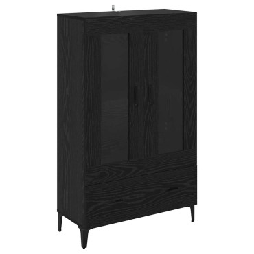 vidaXL Highboard με συρτάρι Μαύρη Οξυά 70x31x115 εκ 1 τεμ.