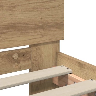 vidaXL Σκελετός Κρεβατιού Artisan Oak 75 x 190 cm Επεξεργασμένο Ξύλο