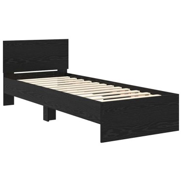 vidaXL Σκελετός Κρεβατιού Μαύρη Οξυά 75 x 190 cm Επεξεργασμένο Ξύλο