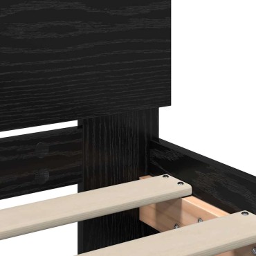 vidaXL Σκελετός Κρεβατιού Μαύρη Οξυά 75 x 190 cm Επεξεργασμένο Ξύλο