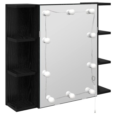 vidaXL Ντουλάπα Καθρέφτη Μαύρη Οξυά 70x16,5x60cm 1 τεμ.