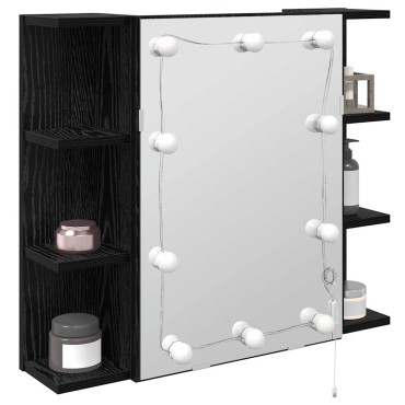 vidaXL Ντουλάπα Καθρέφτη Μαύρη Οξυά 70x16,5x60cm 1 τεμ.