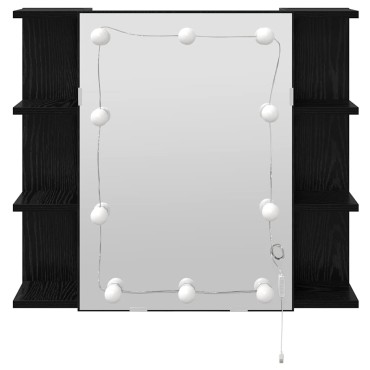 vidaXL Ντουλάπα Καθρέφτη Μαύρη Οξυά 70x16,5x60cm 1 τεμ.
