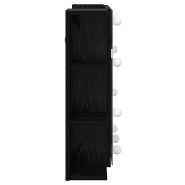 vidaXL Ντουλάπα Καθρέφτη Μαύρη Οξυά 70x16,5x60cm 1 τεμ.