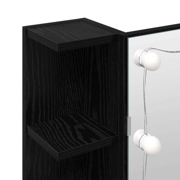 vidaXL Ντουλάπα Καθρέφτη Μαύρη Οξυά 70x16,5x60cm 1 τεμ.