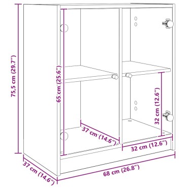 vidaXL Βοηθητικό ντουλάπι Artisan Oak 68x37x75,5 εκ 1 τεμ.