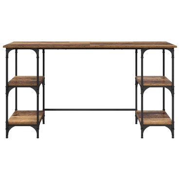 vidaXL Γραφείο με ράφι Παλιό Ξύλο 140x50x75cm Επεξεργασμένο Ξύλο 1 τεμ.